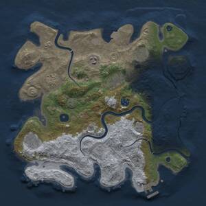Thumbnail Rust Map: Procedural Map, Size: 3450, Seed: 482346, 13 Monuments