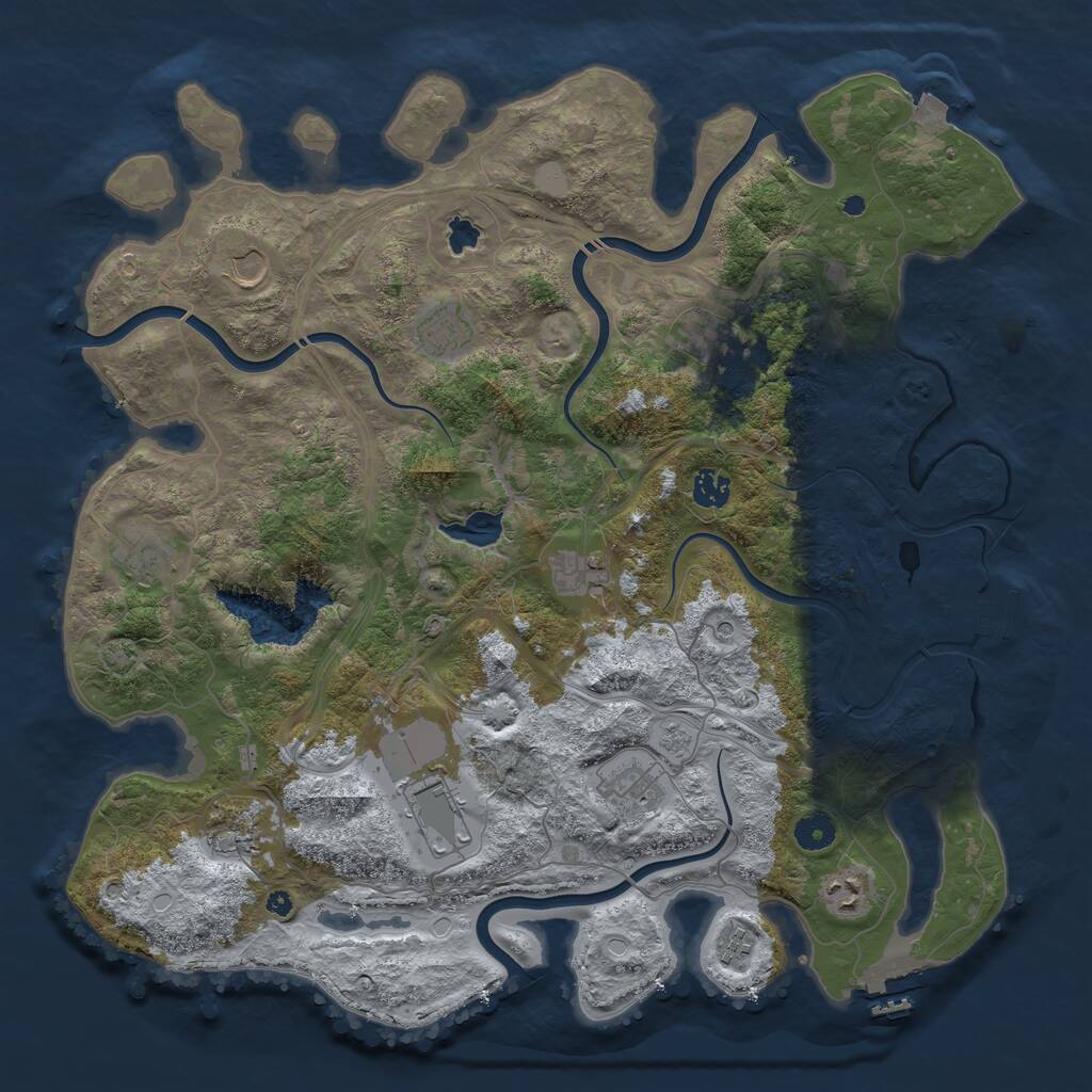 Rust Map: Procedural Map, Size: 4250, Seed: 8421074, 17 Monuments