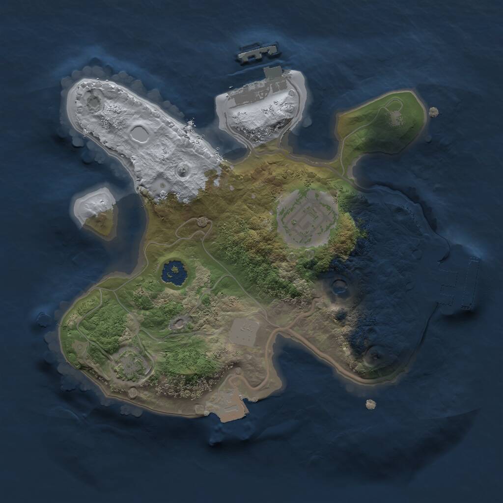 Rust Map: Procedural Map, Size: 2000, Seed: 865237860, 6 Monuments