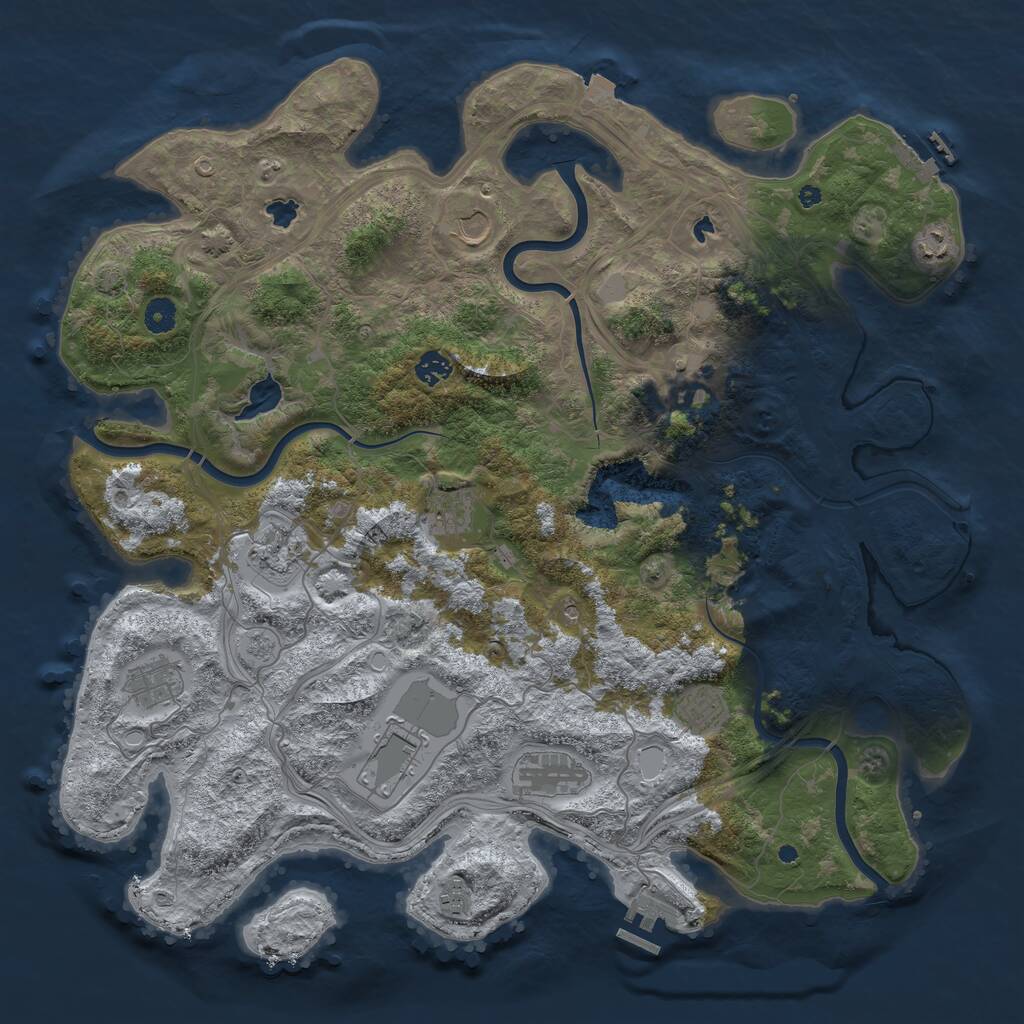 Rust Map: Procedural Map, Size: 4500, Seed: 10657, 17 Monuments
