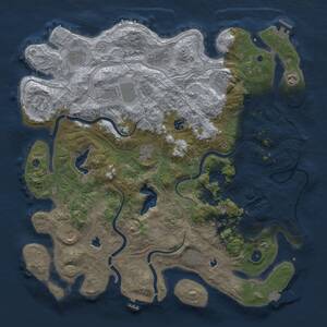 Thumbnail Rust Map: Procedural Map, Size: 4500, Seed: 75981555, 17 Monuments