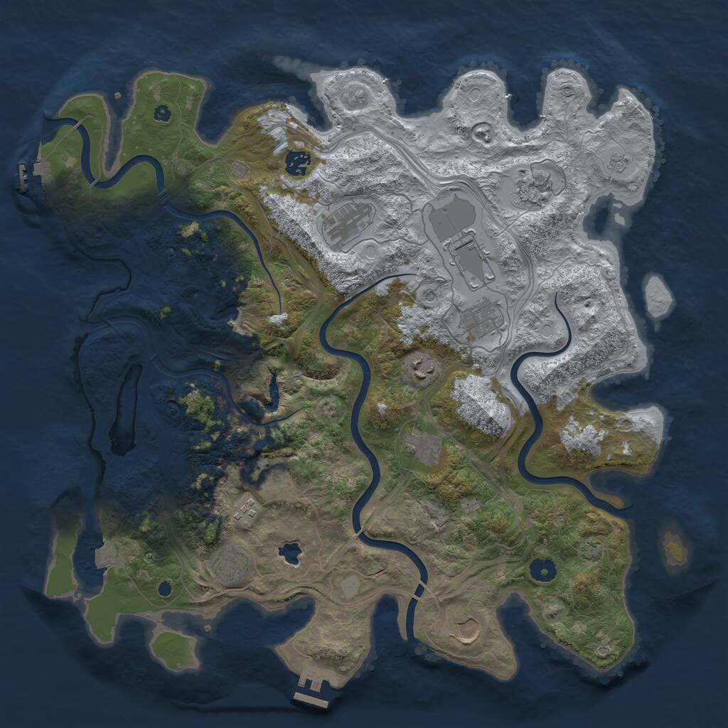 Rust Map: Procedural Map, Size: 4250, Seed: 766661713, 17 Monuments