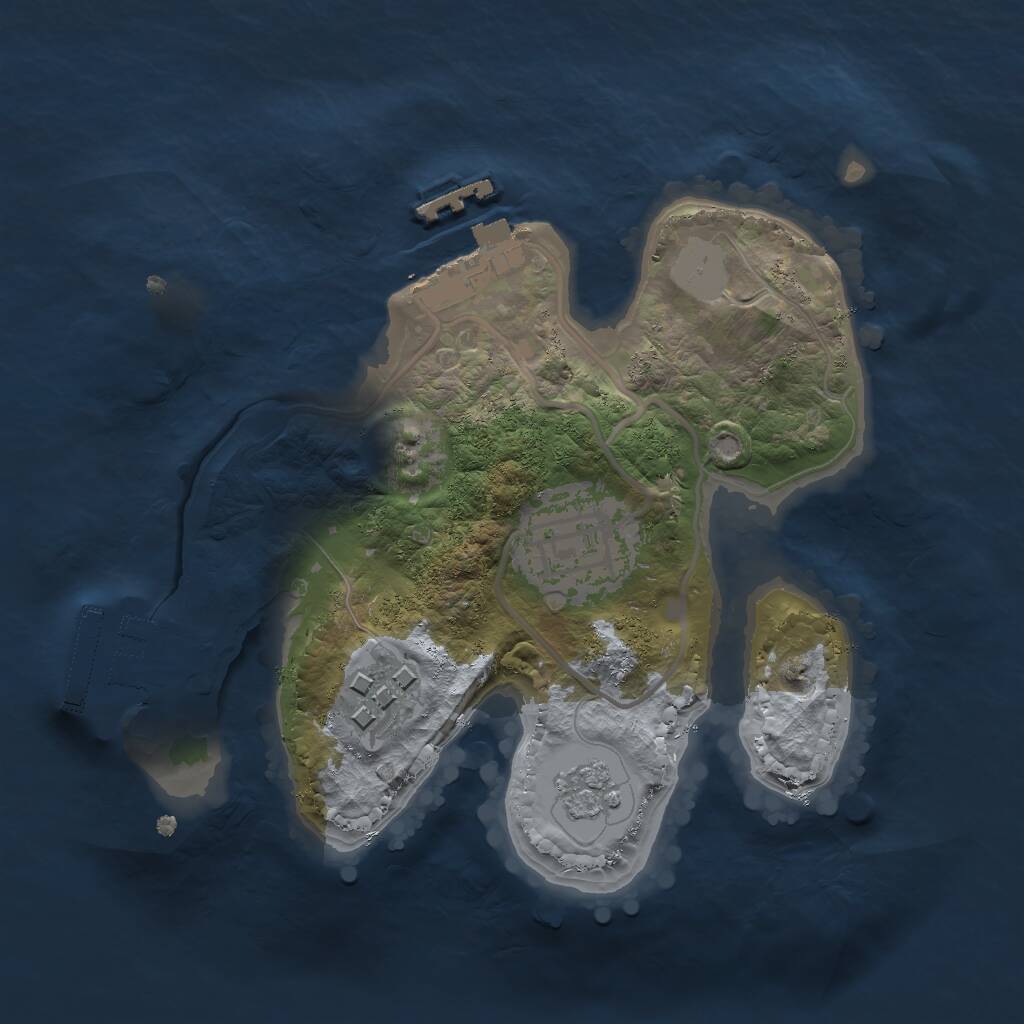 Rust Map: Procedural Map, Size: 2000, Seed: 55000, 6 Monuments