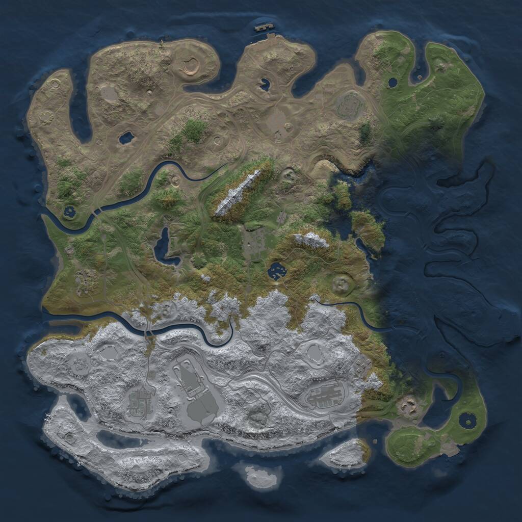 Rust Map: Procedural Map, Size: 4500, Seed: 28711547, 17 Monuments