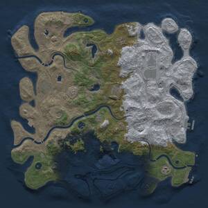 Thumbnail Rust Map: Procedural Map, Size: 4500, Seed: 536635492, 15 Monuments
