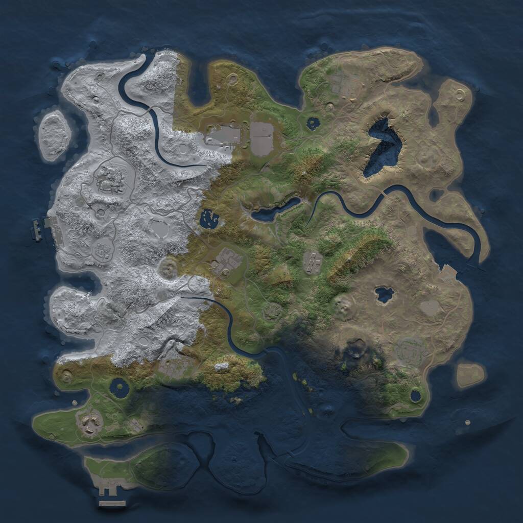 Rust Map: Procedural Map, Size: 4000, Seed: 59307421, 16 Monuments