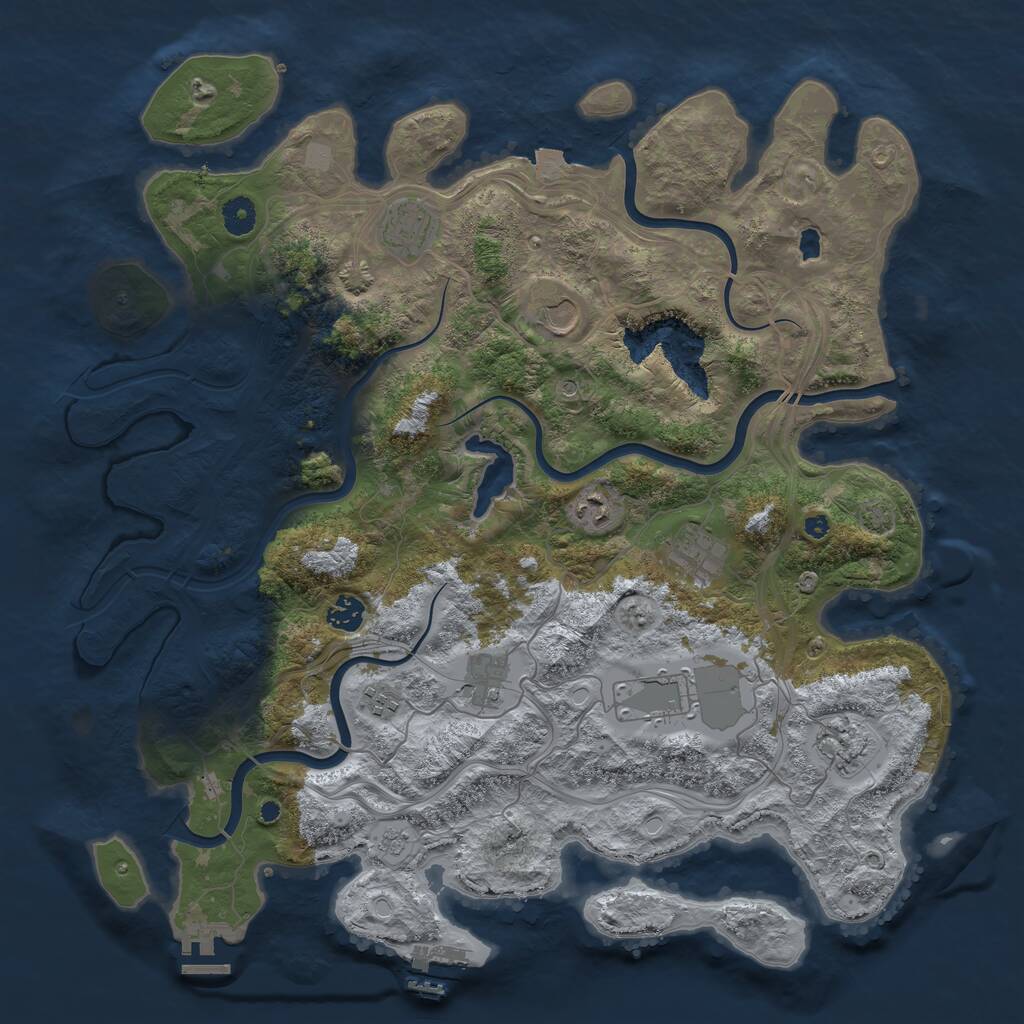 Rust Map: Procedural Map, Size: 4250, Seed: 1029794859, 15 Monuments