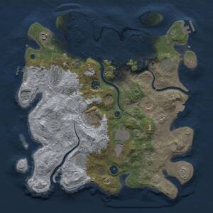 Thumbnail Rust Map: Procedural Map, Size: 3800, Seed: 974932608, 16 Monuments