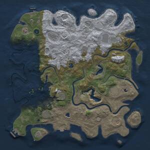 Thumbnail Rust Map: Procedural Map, Size: 4500, Seed: 1393884811, 16 Monuments