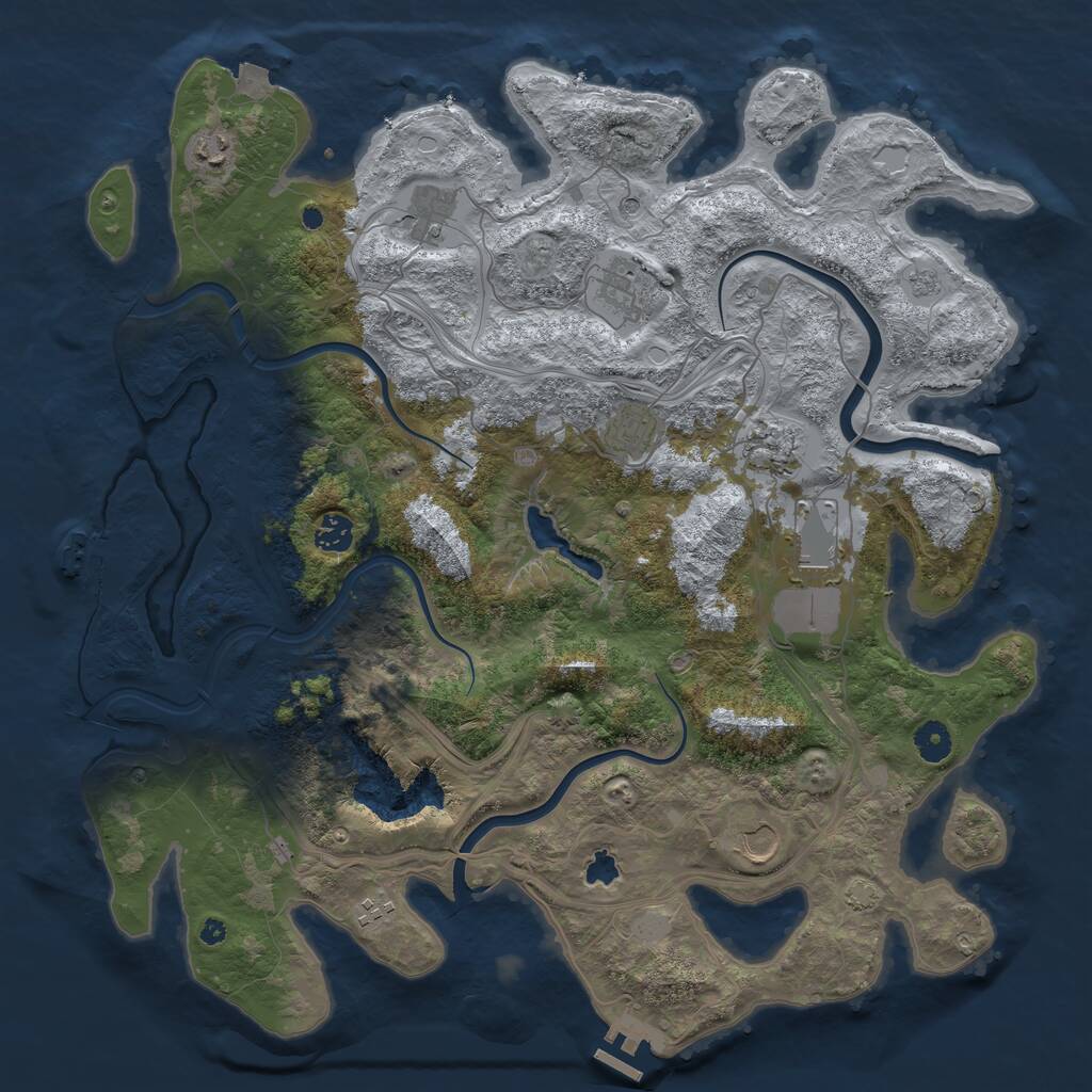 Rust Map: Procedural Map, Size: 4250, Seed: 65509429, 15 Monuments