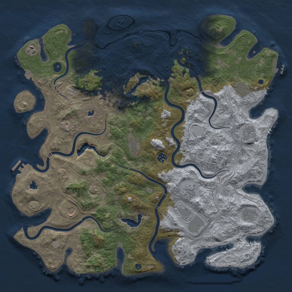 Rust Map: Procedural Map, Size: 4750, Seed: 12145, 17 Monuments