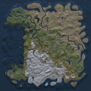 Thumbnail Rust Map: Procedural Map, Size: 6000, Seed: 994928696, 17 Monuments
