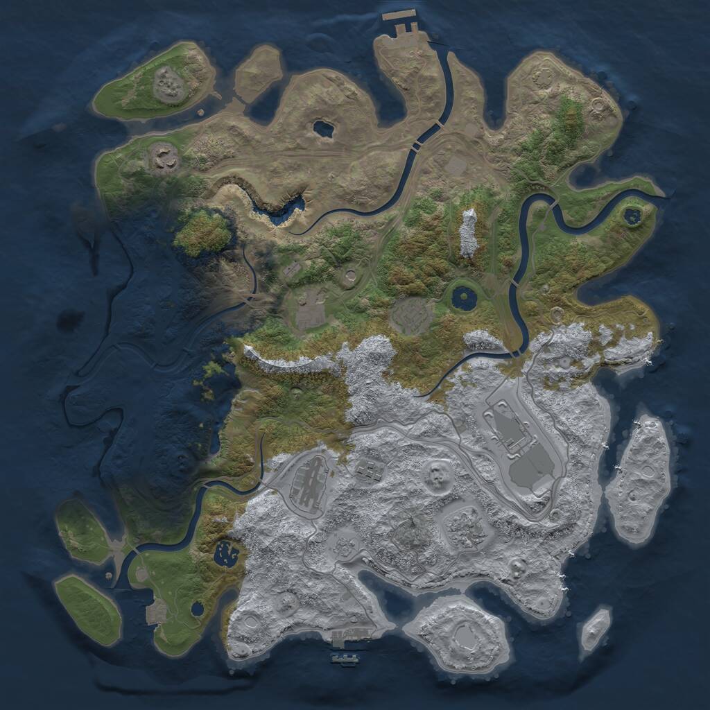 Rust Map: Procedural Map, Size: 4250, Seed: 518744844, 14 Monuments