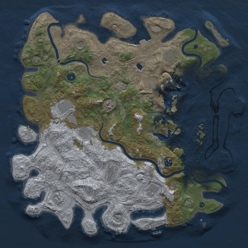 Rust Map: Procedural Map, Size: 4500, Seed: 978594, 17 Monuments