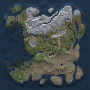 Thumbnail Rust Map: Procedural Map, Size: 4000, Seed: 58500536, 16 Monuments