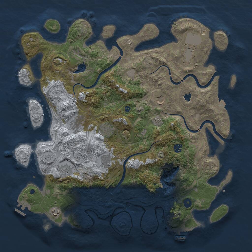 Rust Map: Procedural Map, Size: 4250, Seed: 1743325772, 15 Monuments