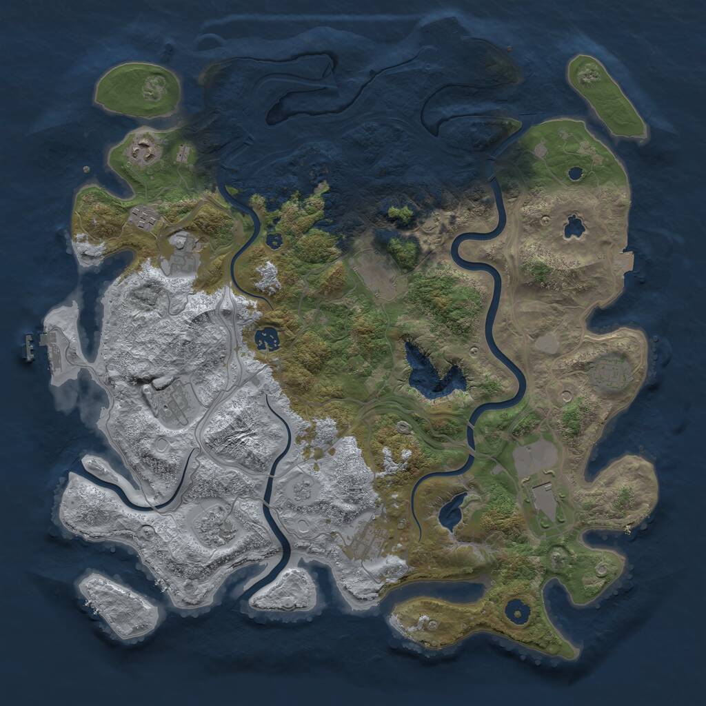 Rust Map: Procedural Map, Size: 4250, Seed: 169346233, 16 Monuments