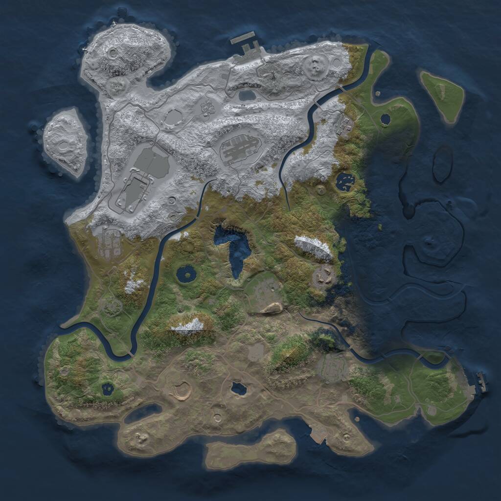 Rust Map: Procedural Map, Size: 4000, Seed: 48271, 15 Monuments