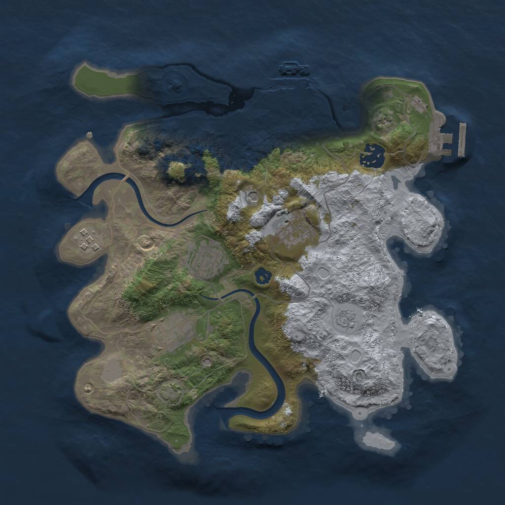 Rust Map: Procedural Map, Size: 3000, Seed: 1641768101, 11 Monuments