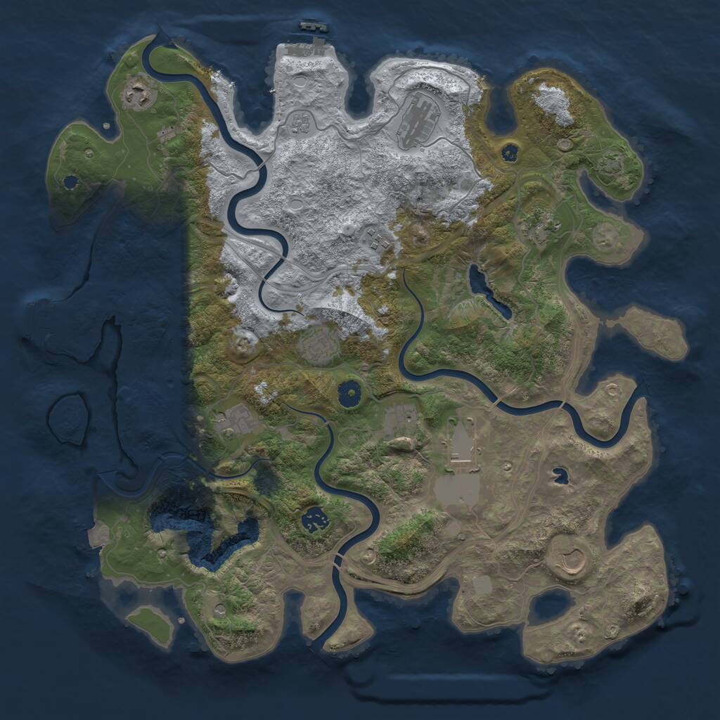 Rust Map: Procedural Map, Size: 4250, Seed: 1932350652, 16 Monuments