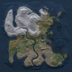 Thumbnail Rust Map: Procedural Map, Size: 3000, Seed: 6614, 13 Monuments
