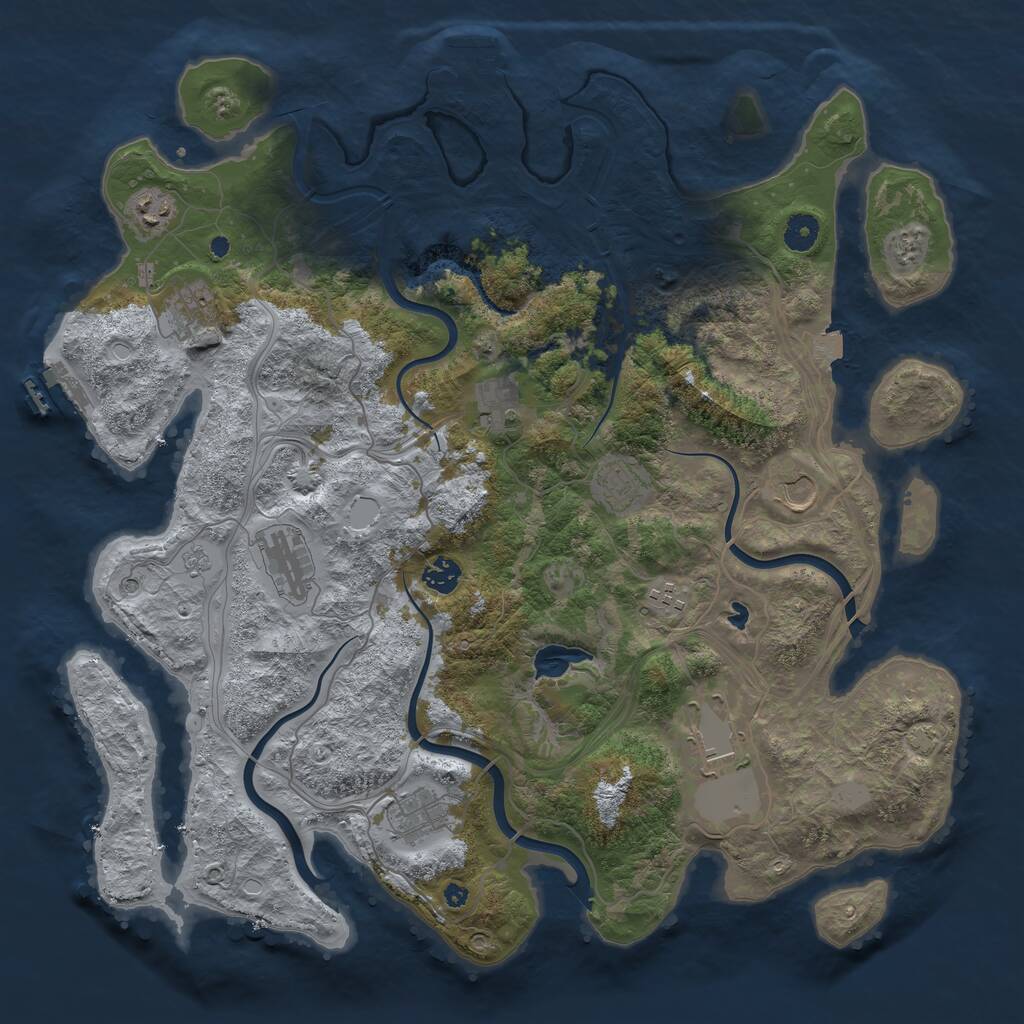 Rust Map: Procedural Map, Size: 4250, Seed: 1711348170, 16 Monuments