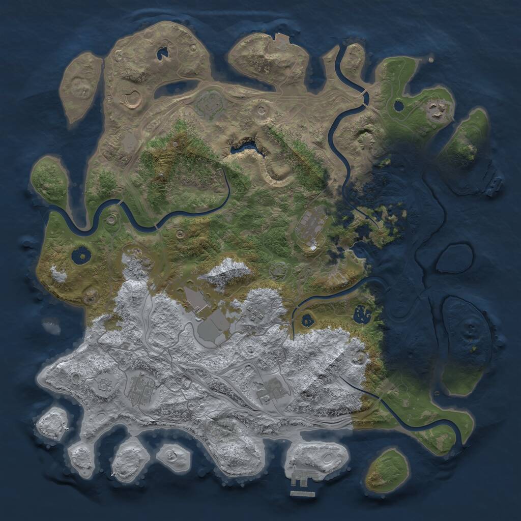 Rust Map: Procedural Map, Size: 4250, Seed: 130812402, 16 Monuments