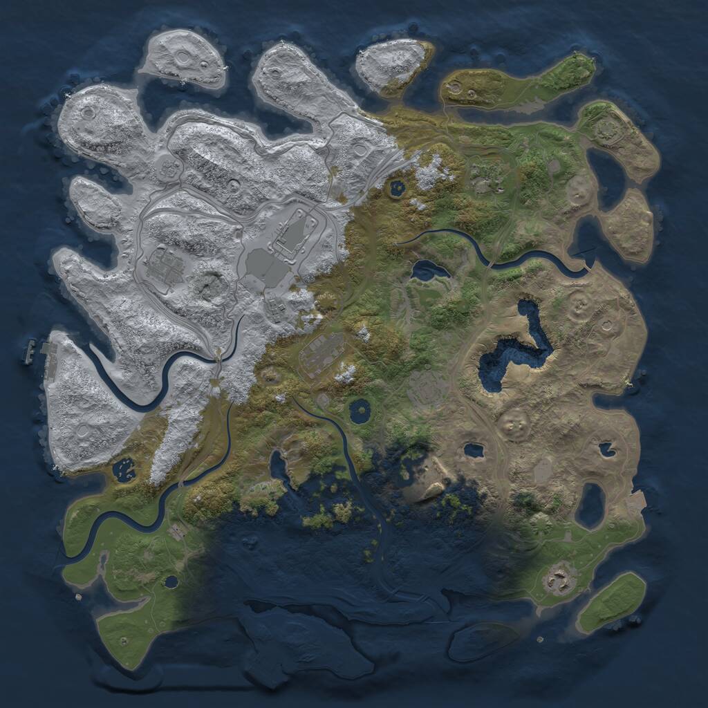 Rust Map: Procedural Map, Size: 4500, Seed: 861403361, 15 Monuments