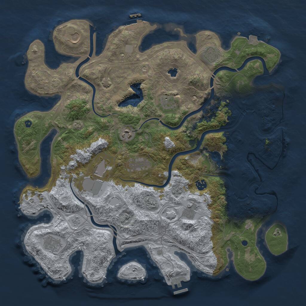 Rust Map: Procedural Map, Size: 4250, Seed: 1159135338, 16 Monuments