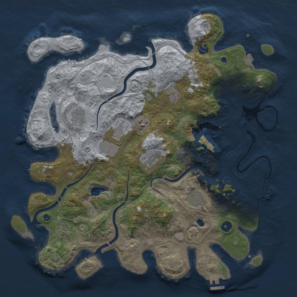 Rust Map: Procedural Map, Size: 4250, Seed: 1482861898, 15 Monuments