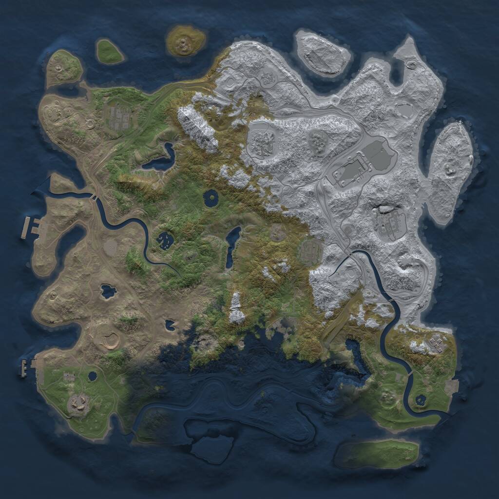 Rust Map: Procedural Map, Size: 4500, Seed: 1613311731, 16 Monuments