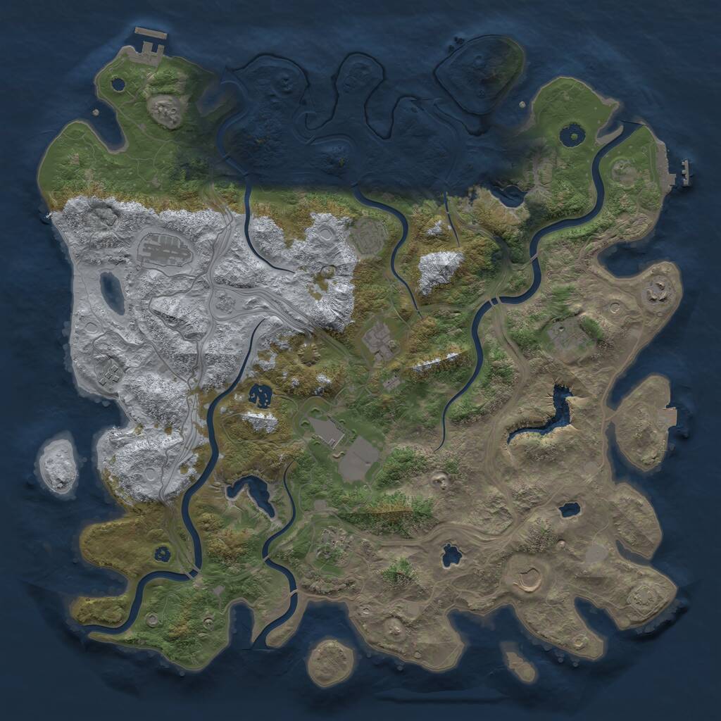 Rust Map: Procedural Map, Size: 4500, Seed: 688124626, 16 Monuments