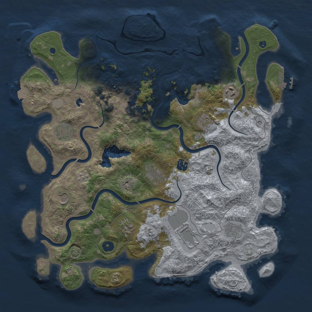Rust Map: Procedural Map, Size: 4200, Seed: 159852636, 17 Monuments