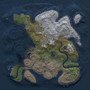 Rust Map: Procedural Map, Size: 3000, Seed: 43344, 10 Monuments