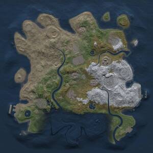 Rust Map: Procedural Map, Size: 3500, Seed: 415664, 15 Monuments