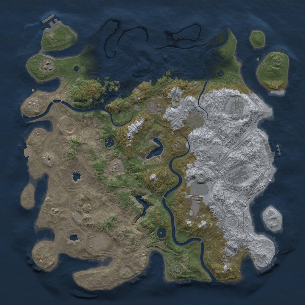 Rust Map: Procedural Map, Size: 4500, Seed: 114079744, 17 Monuments