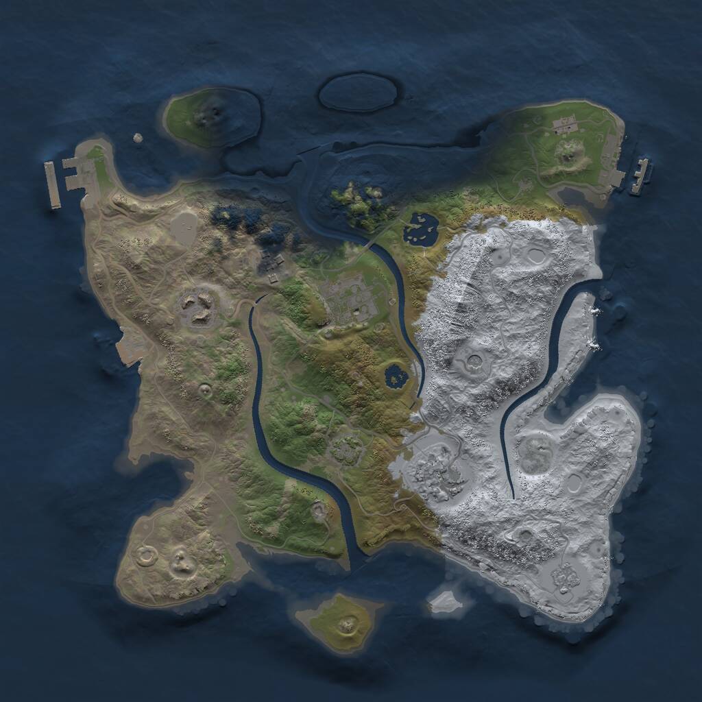 Rust Map: Procedural Map, Size: 3000, Seed: 1369450510, 11 Monuments