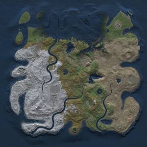 Thumbnail Rust Map: Procedural Map, Size: 4000, Seed: 77014465, 16 Monuments