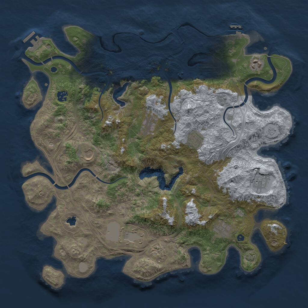 Rust Map: Procedural Map, Size: 4250, Seed: 61839817, 16 Monuments