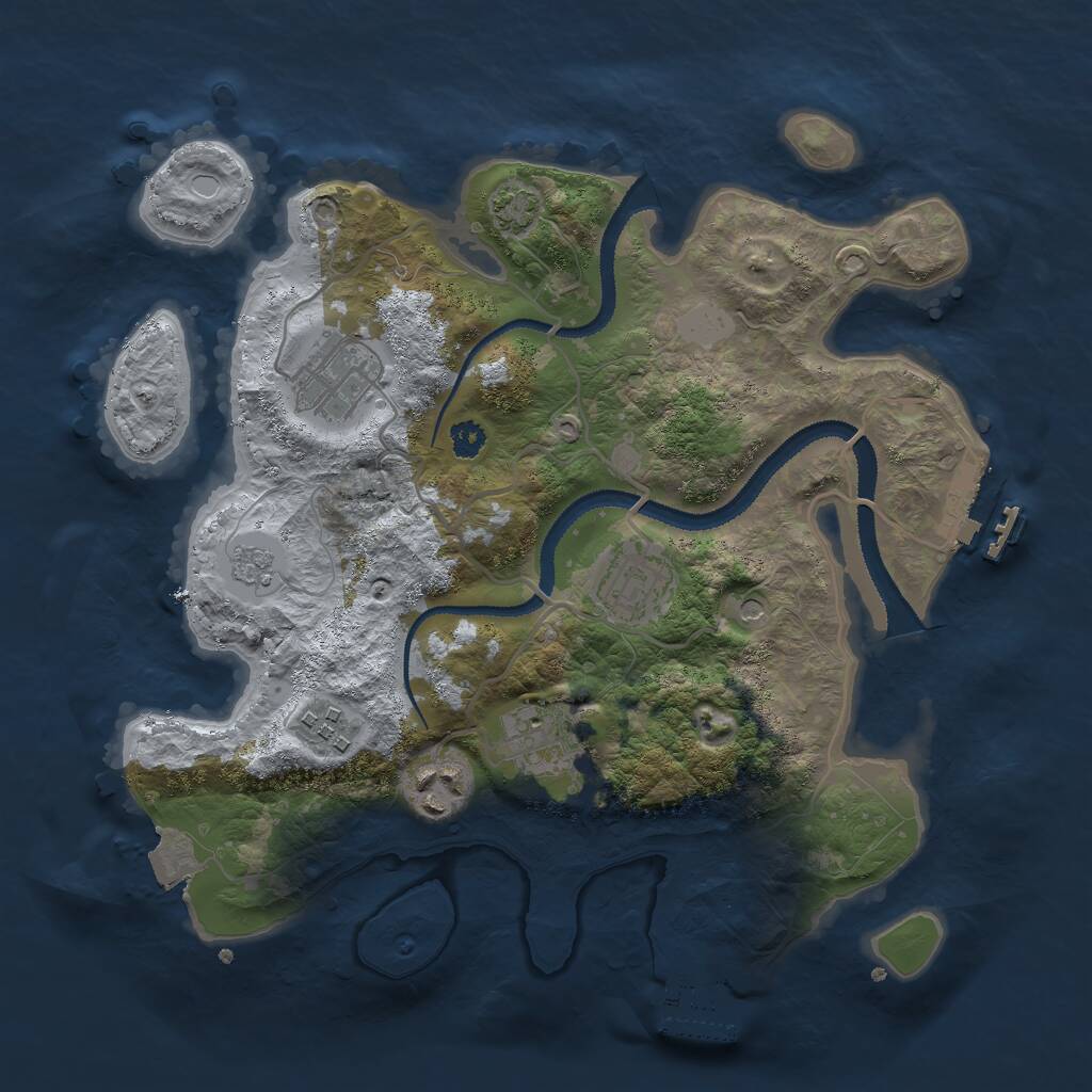 Rust Map: Procedural Map, Size: 3000, Seed: 879421005, 11 Monuments