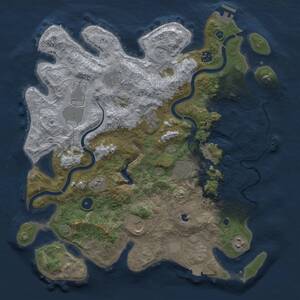 Thumbnail Rust Map: Procedural Map, Size: 4000, Seed: 762733311, 14 Monuments