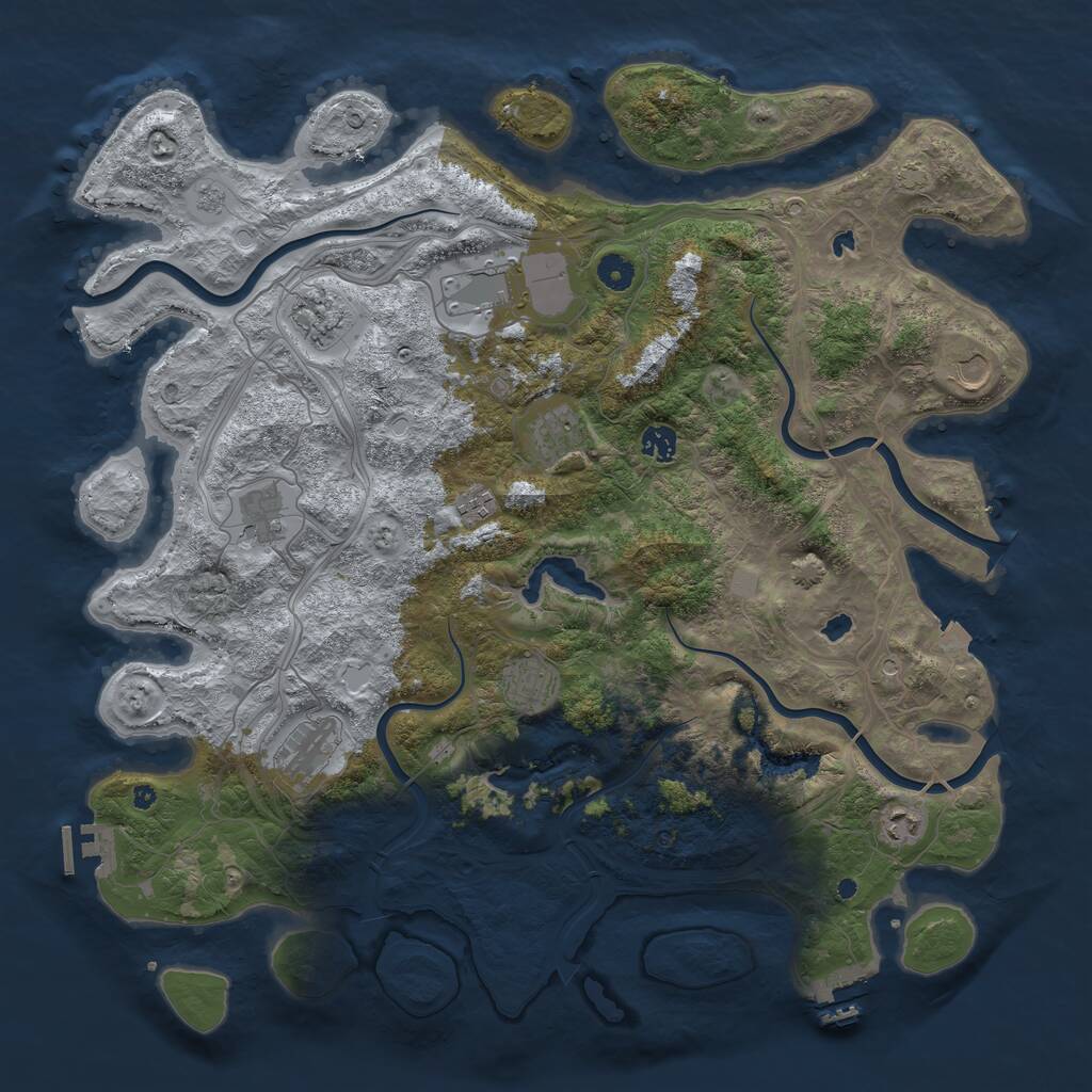 Rust Map: Procedural Map, Size: 4500, Seed: 924115718, 16 Monuments