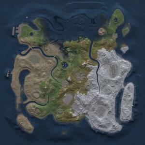 Thumbnail Rust Map: Procedural Map, Size: 3500, Seed: 1503158218, 15 Monuments