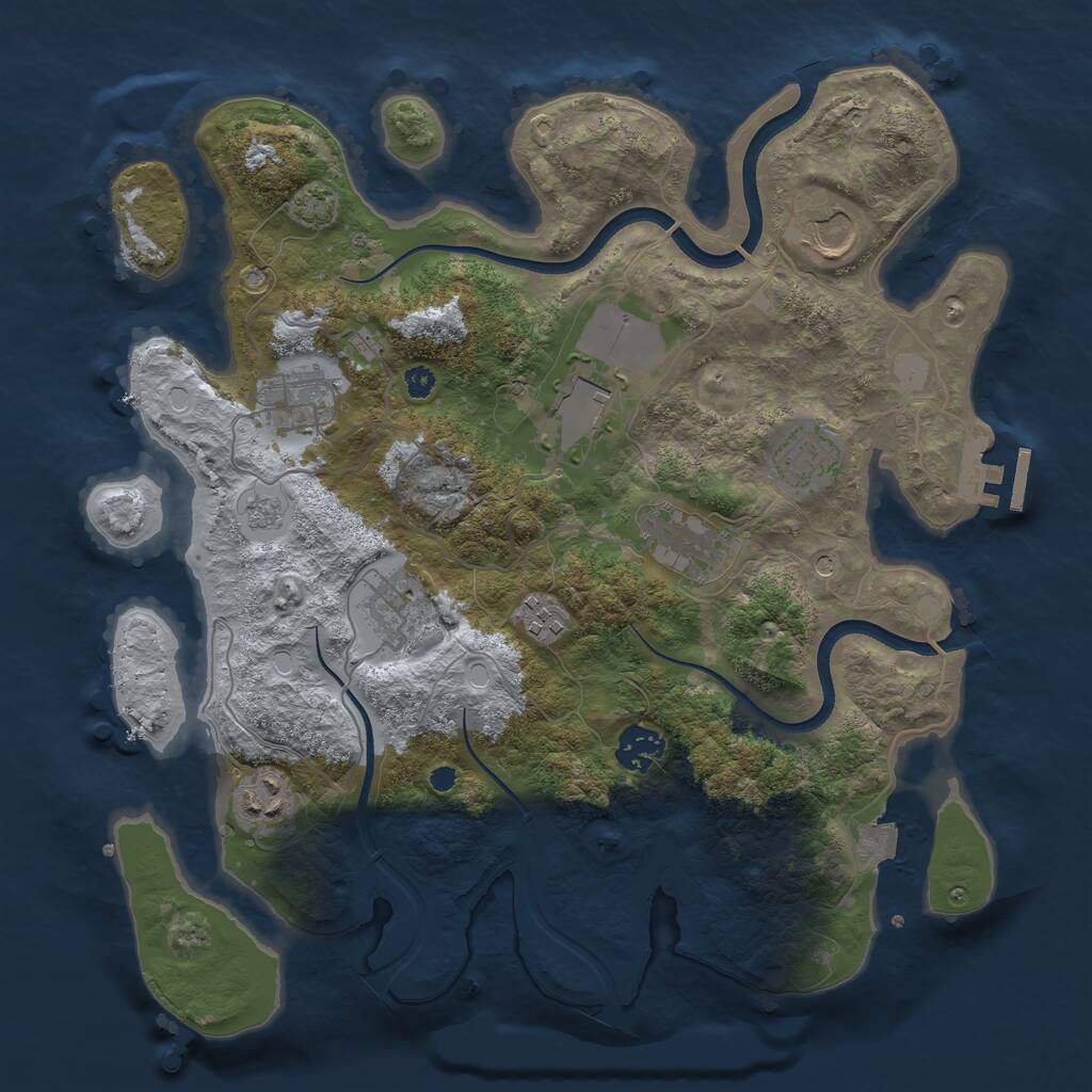 Rust Map: Procedural Map, Size: 3500, Seed: 699515601, 14 Monuments