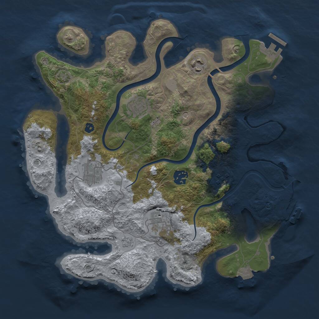 Rust Map: Procedural Map, Size: 3250, Seed: 787746938, 12 Monuments