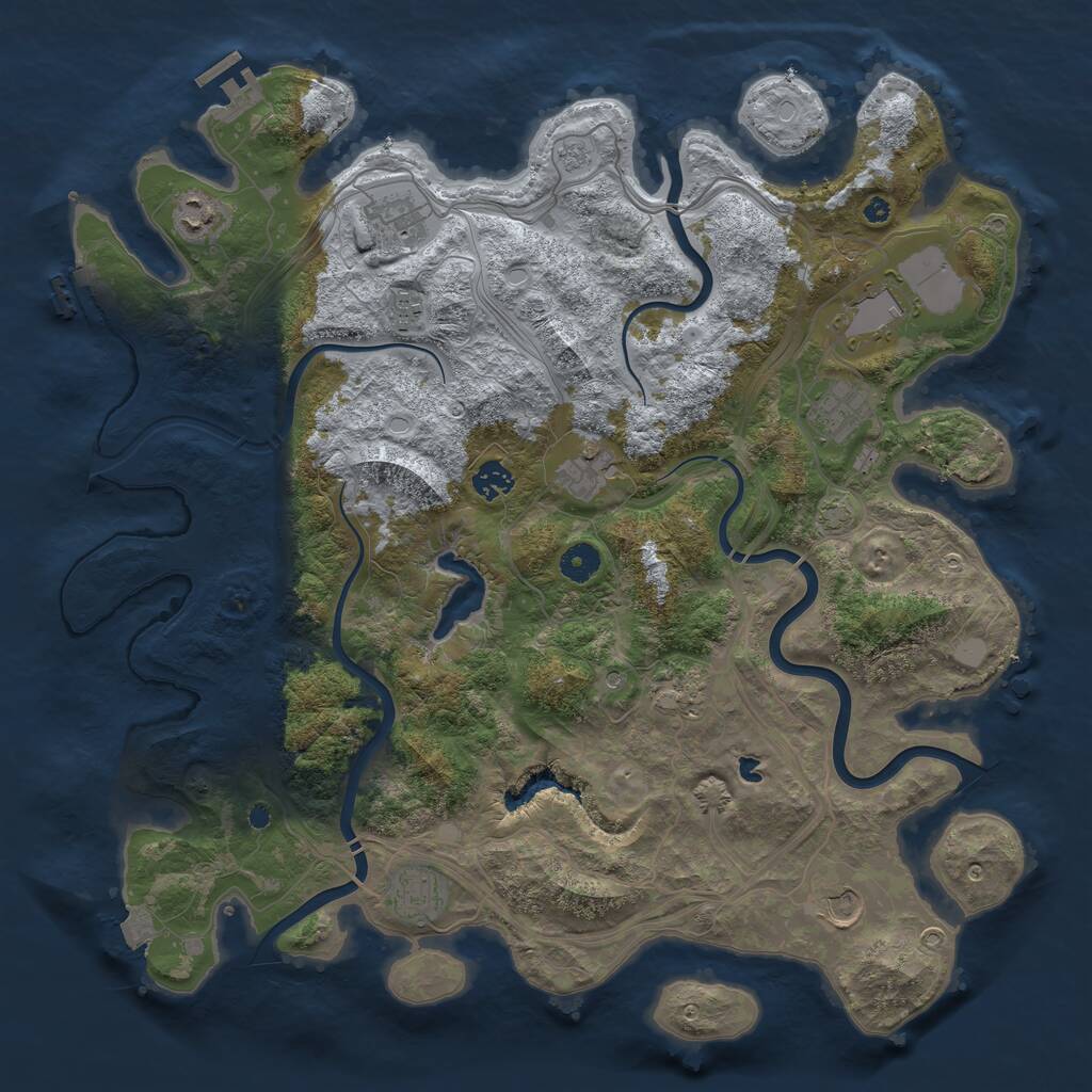 Rust Map: Procedural Map, Size: 4250, Seed: 510415819, 16 Monuments