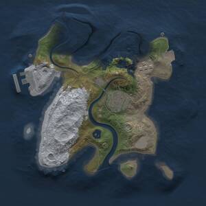 Thumbnail Rust Map: Procedural Map, Size: 2250, Seed: 350342773, 4 Monuments