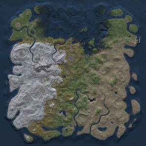 Thumbnail Rust Map: Procedural Map, Size: 6000, Seed: 1621983283, 17 Monuments