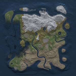 Thumbnail Rust Map: Procedural Map, Size: 3500, Seed: 397984148, 14 Monuments