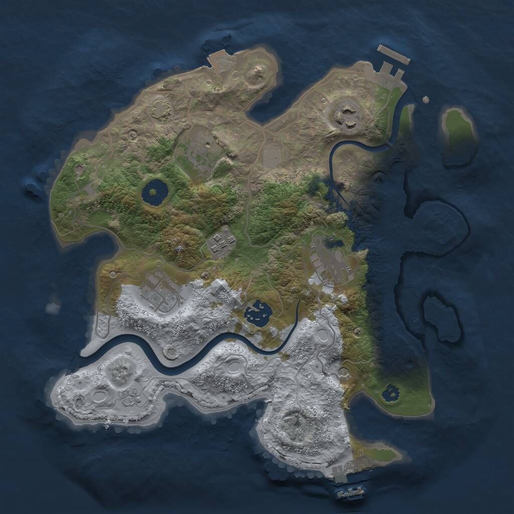 Rust Map: Procedural Map, Size: 3000, Seed: 23467946, 12 Monuments